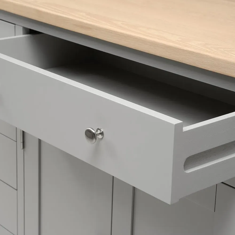 Chester Grand Sideboard - Dove Grey, Oak