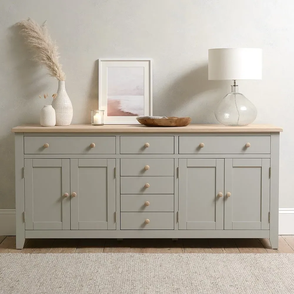 Chester Grand Sideboard - Dove Grey, Oak image