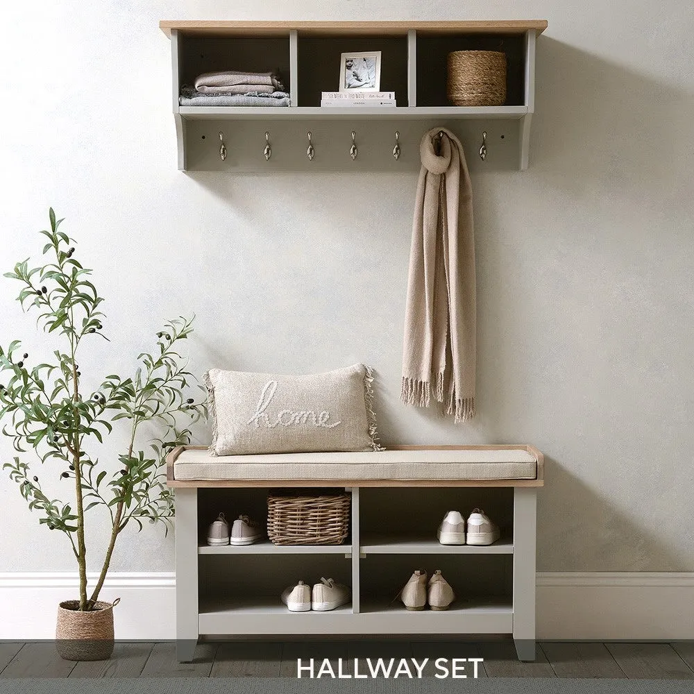 Chester Hallway Shoe Bench Set - Dove Grey