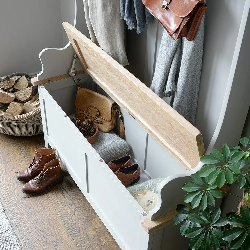 Chester Hallway Tidy with Storage - Dove Grey, Oak