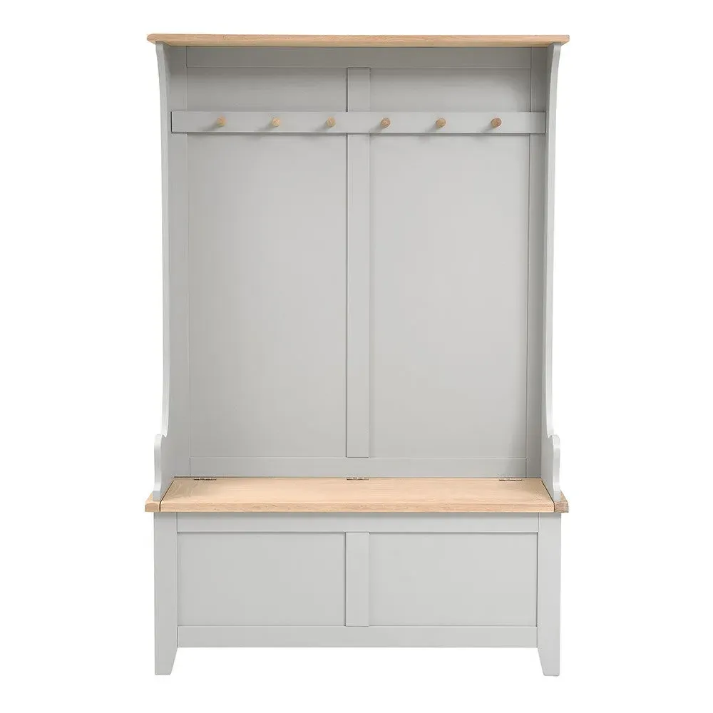 Chester Hallway Tidy with Storage - Dove Grey, Oak