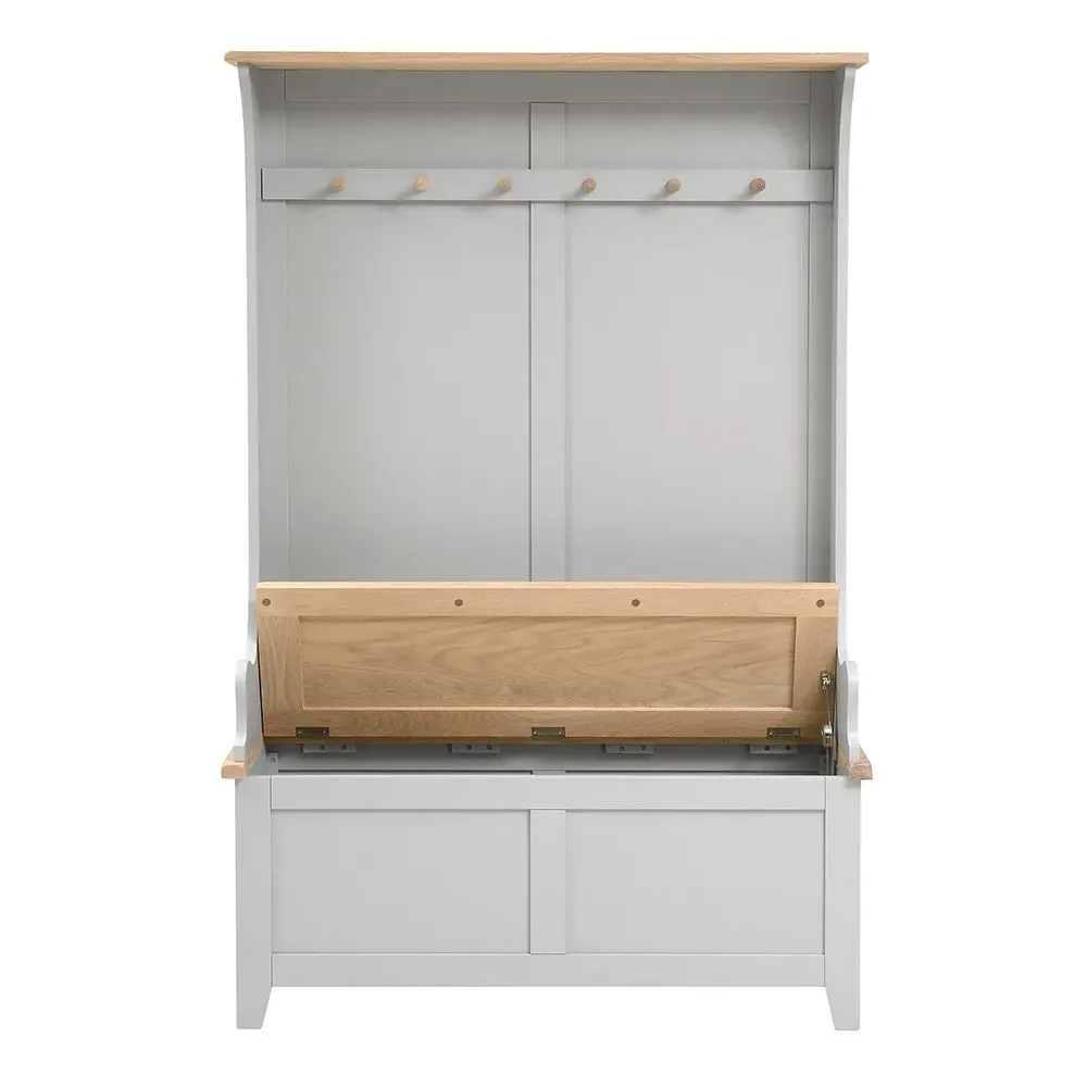 Chester Hallway Tidy with Storage - Dove Grey, Oak