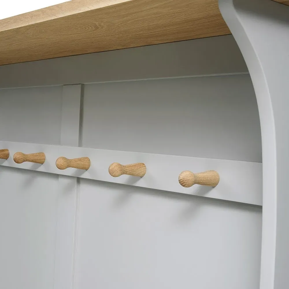 Chester Hallway Tidy with Storage - Dove Grey, Oak