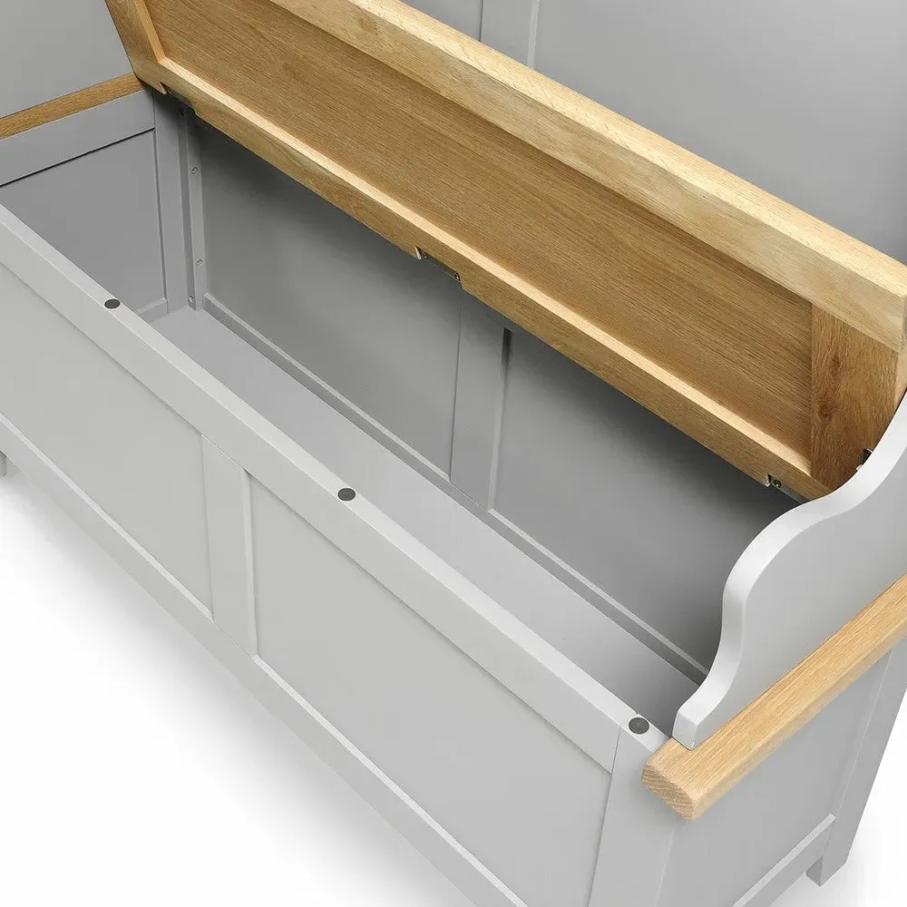 Chester Hallway Tidy with Storage - Dove Grey, Oak