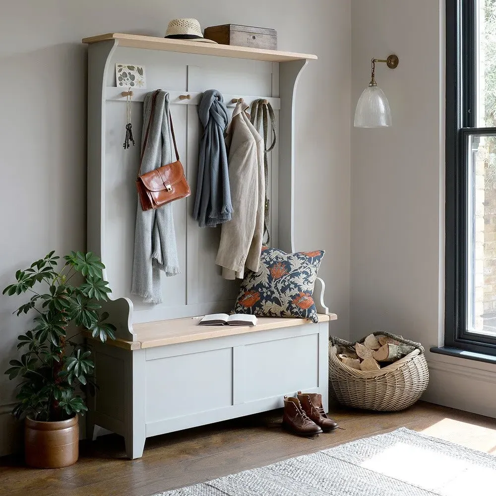 Chester Hallway Tidy with Storage - Dove Grey, Oak image