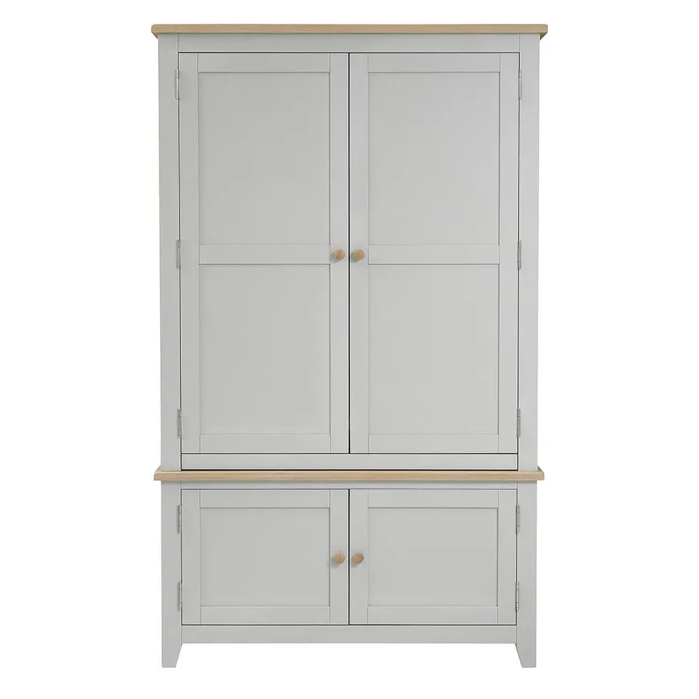 Chester Hideaway Home Office - Dove Grey, Oak