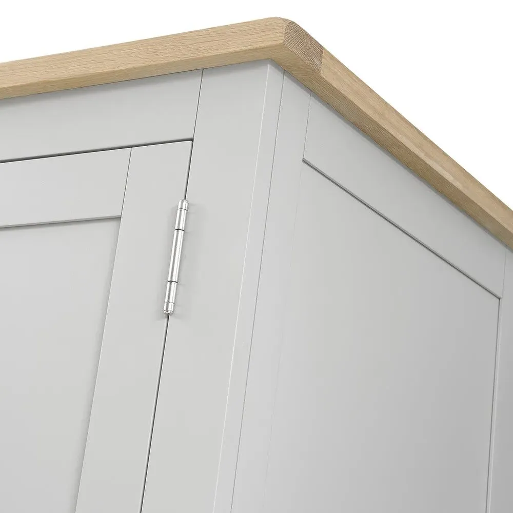Chester Hideaway Home Office - Dove Grey, Oak