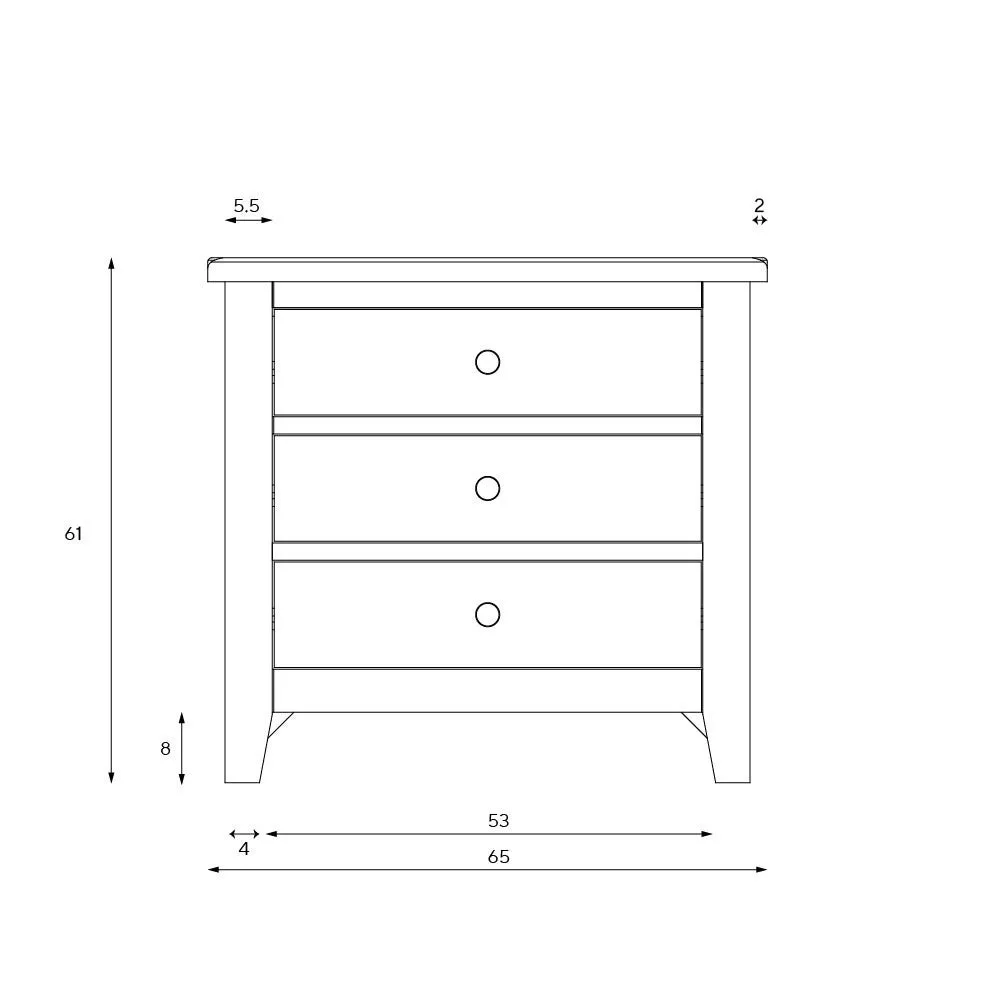 Chester Jumbo Bedside Table - Dove Grey, Oak