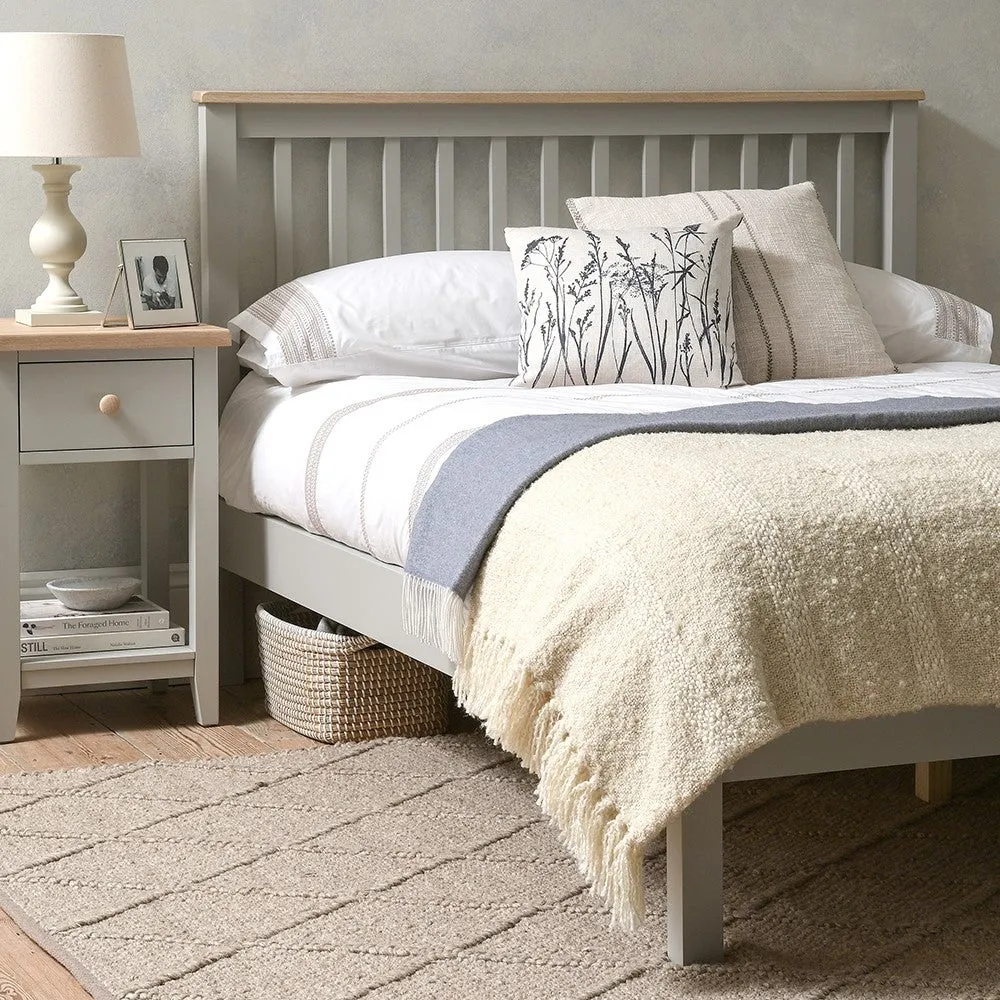 Chester King Size Bed Frame - Grey, Oak