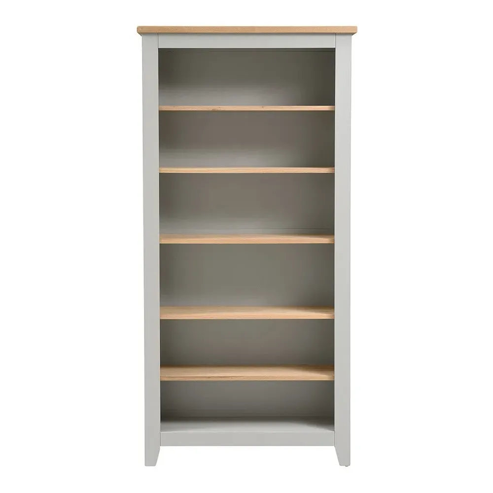 Chester Large Bookcase - Dove Grey, Oak