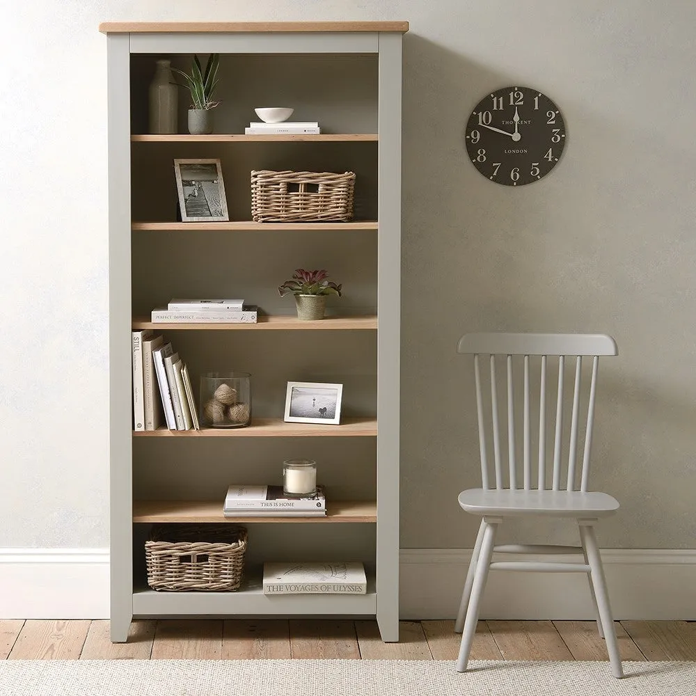 Chester Large Bookcase - Dove Grey, Oak