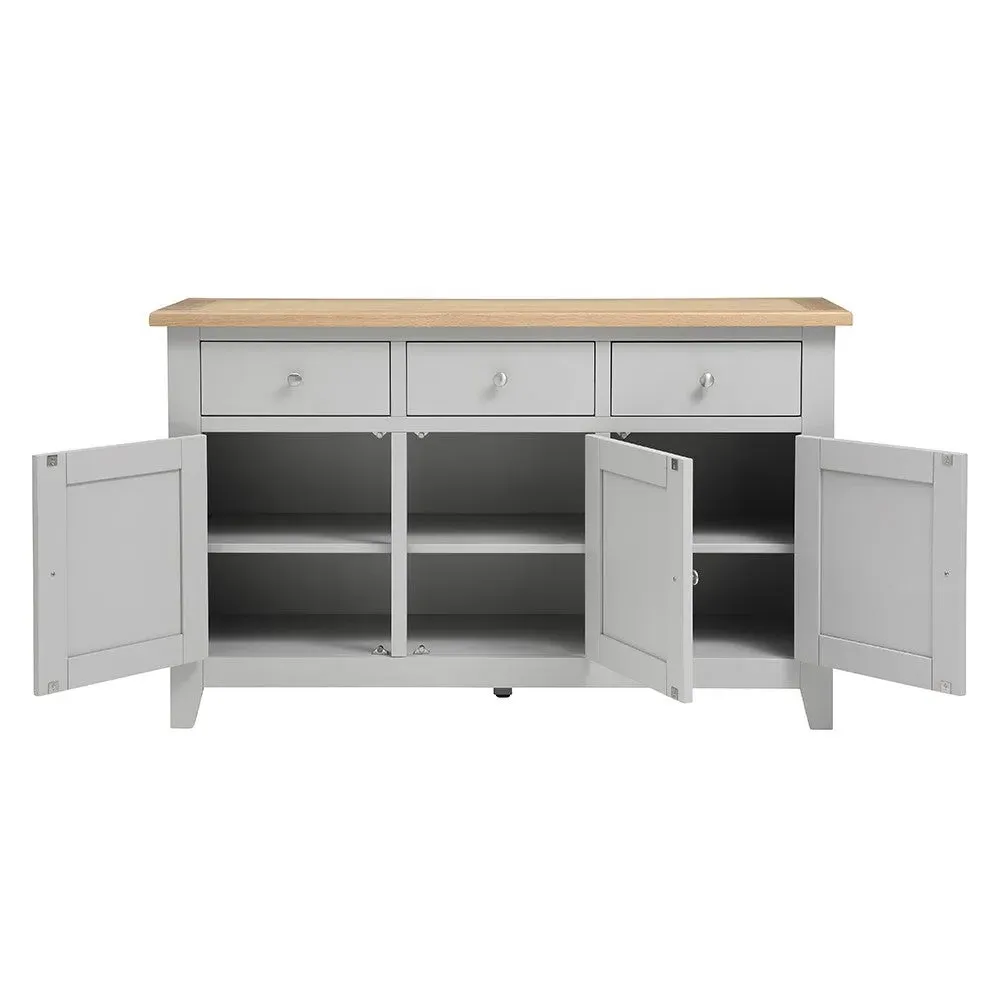 Chester Large Sideboard - Grey, Oak