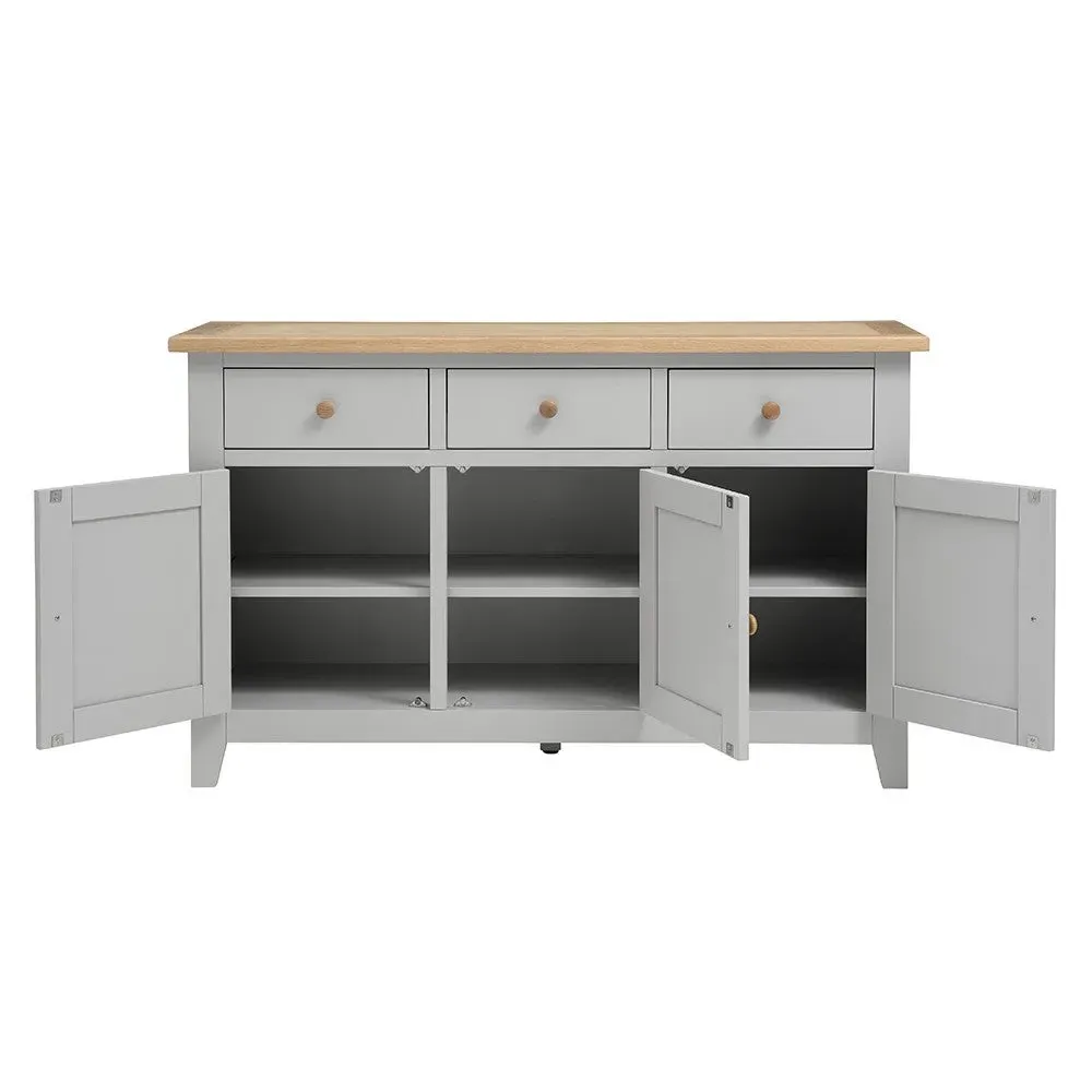 Chester Large Sideboard - Grey, Oak