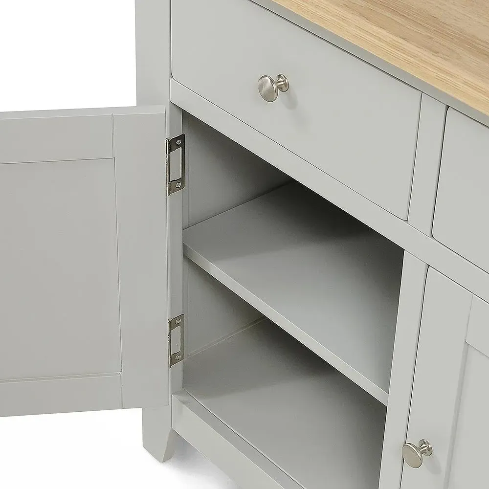 Chester Large Sideboard - Grey, Oak