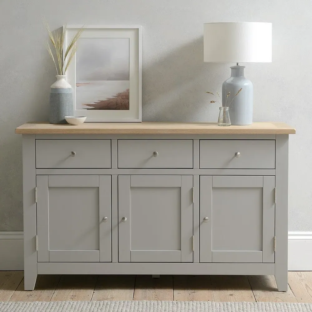 Chester Large Sideboard - Grey, Oak
