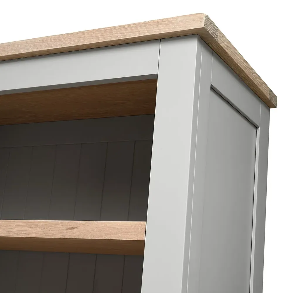 Chester Library Cabinet and Workstation - Dove Grey, Oak