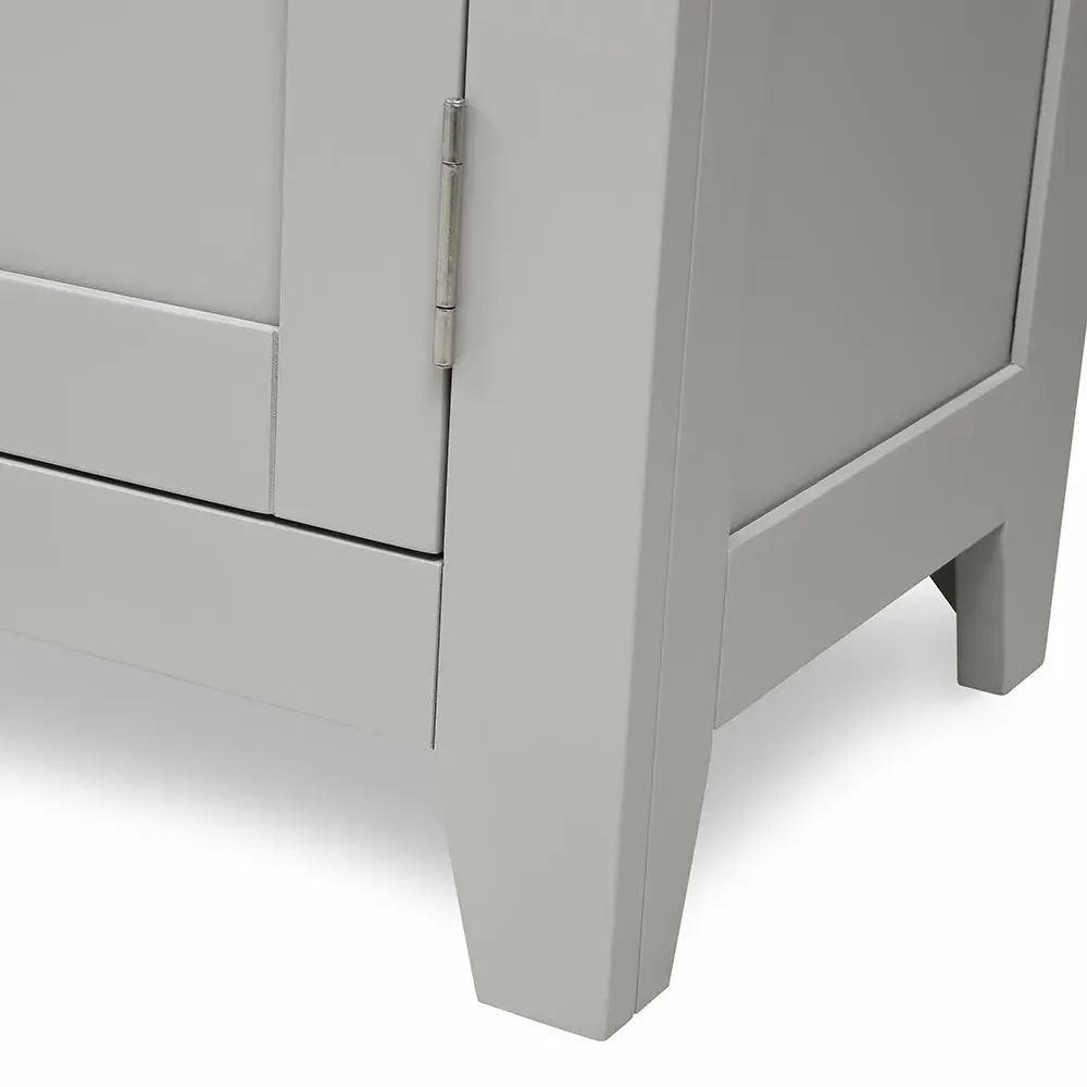 Chester Library Cabinet and Workstation - Dove Grey, Oak