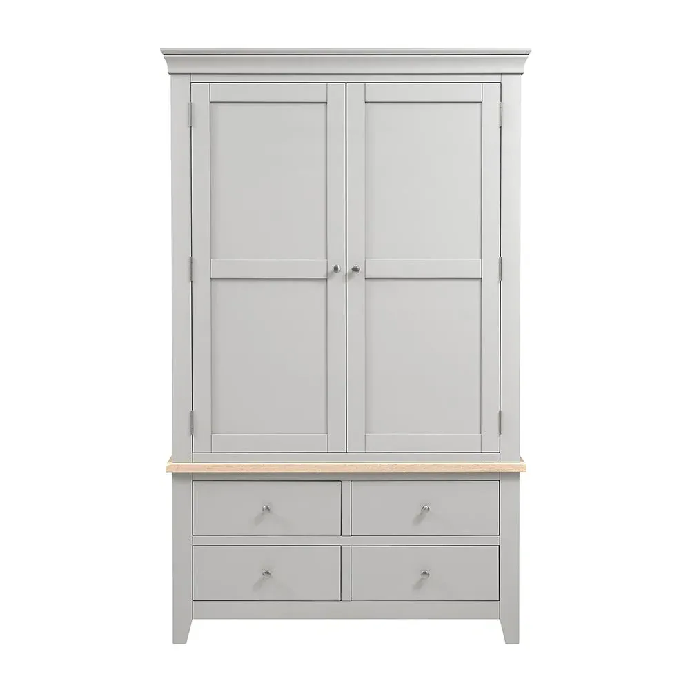 Chester Linen Cupboard - Dove Grey, Oak