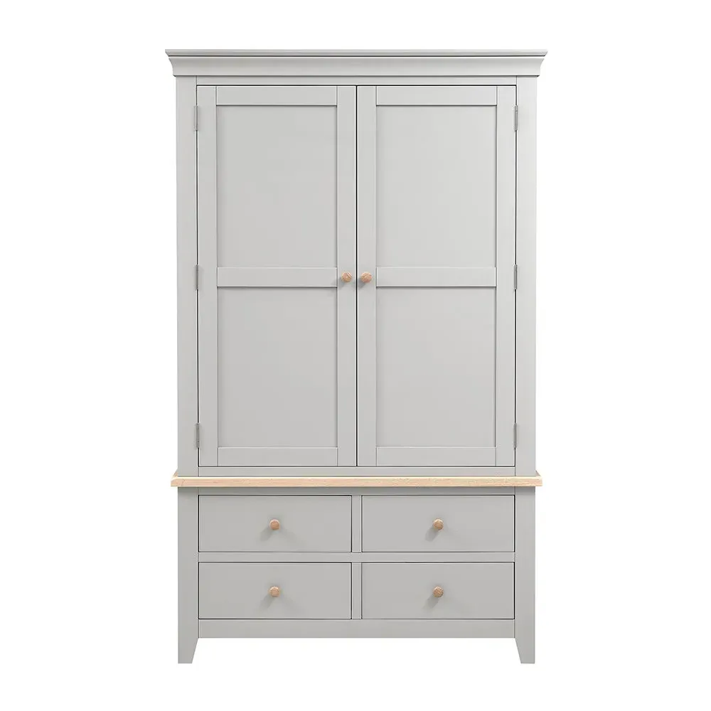 Chester Linen Cupboard - Dove Grey, Oak