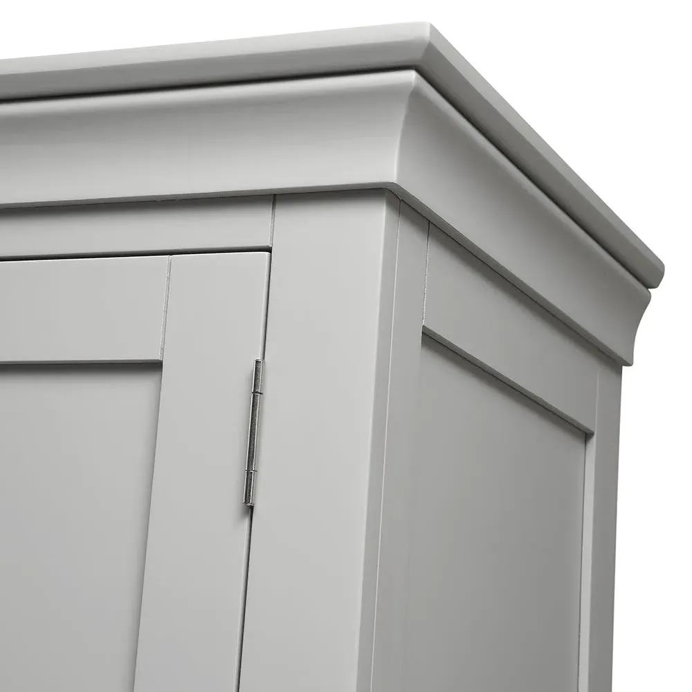 Chester Linen Cupboard - Dove Grey, Oak