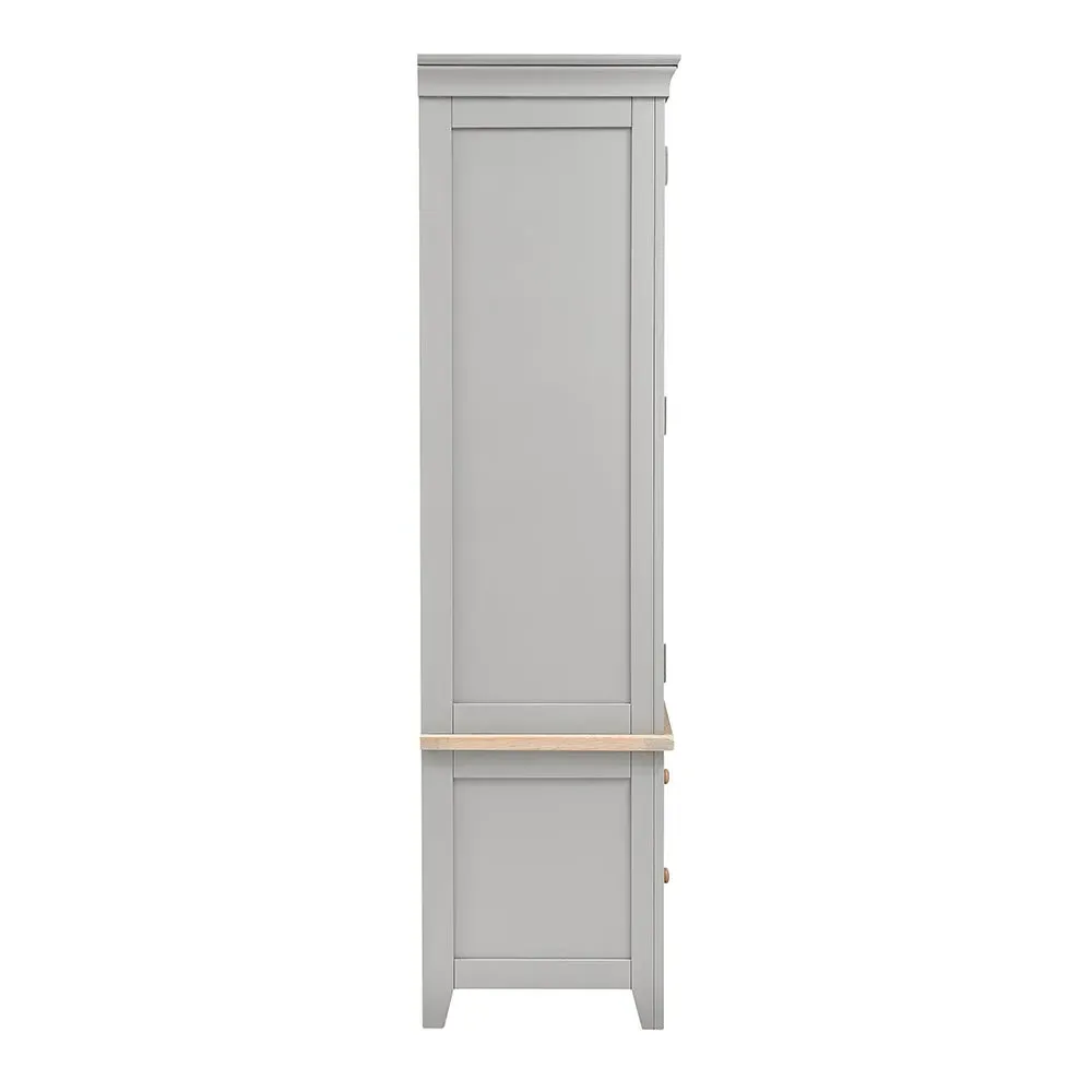 Chester Linen Cupboard - Dove Grey, Oak