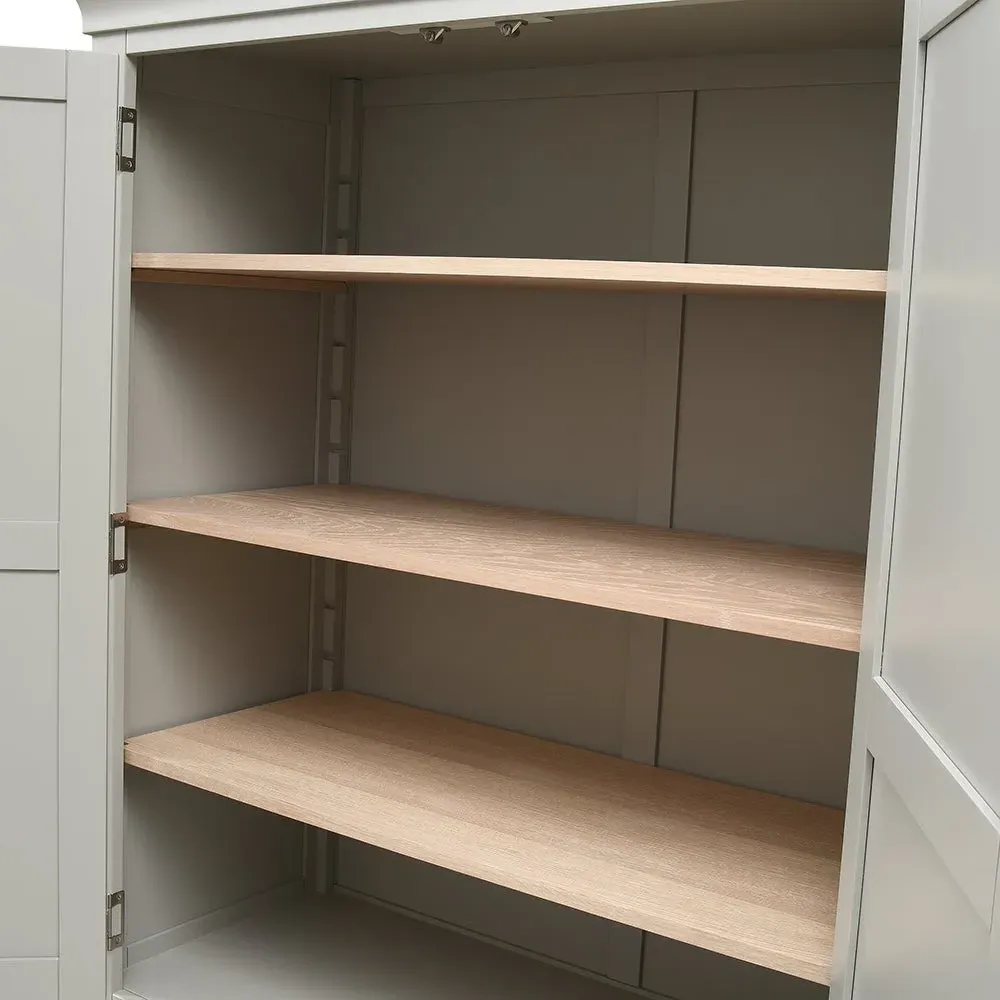 Chester Linen Cupboard - Dove Grey, Oak