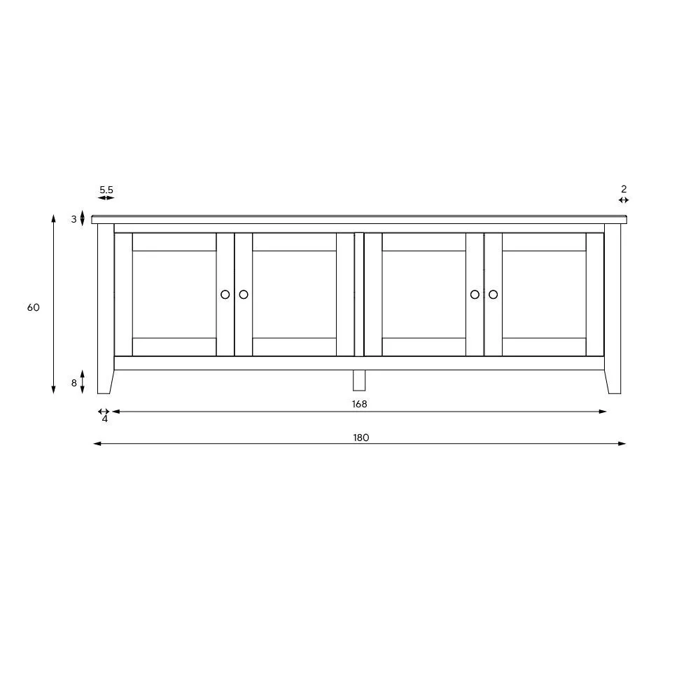 Chester Media Console - Dove Grey
