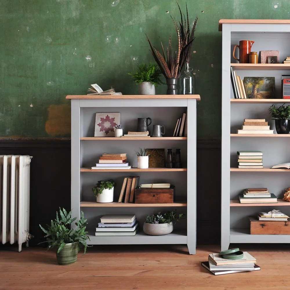 Chester Medium Bookcase - Dove Grey, Oak image