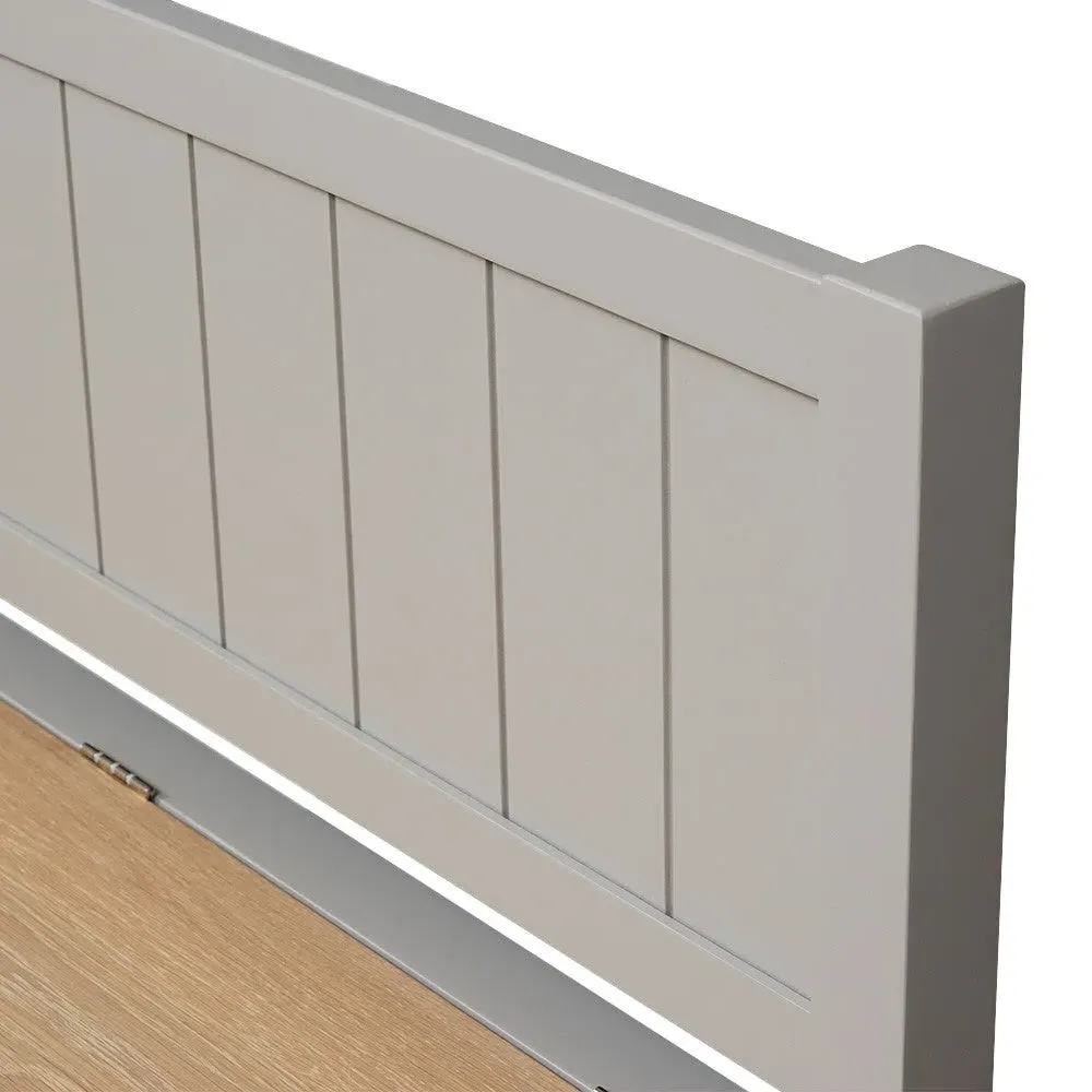 Chester Monks Bench with Storage - Dove Grey, Oak