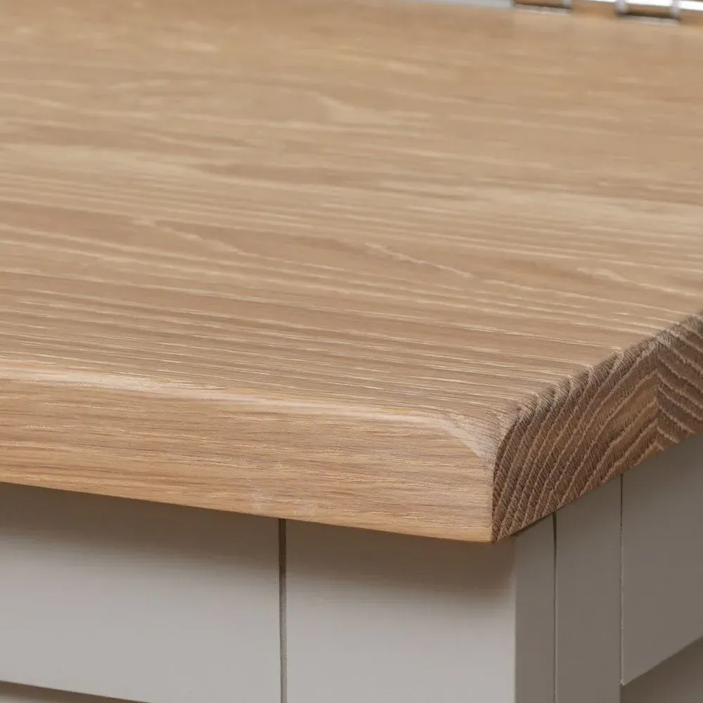 Chester Monks Bench with Storage - Dove Grey, Oak