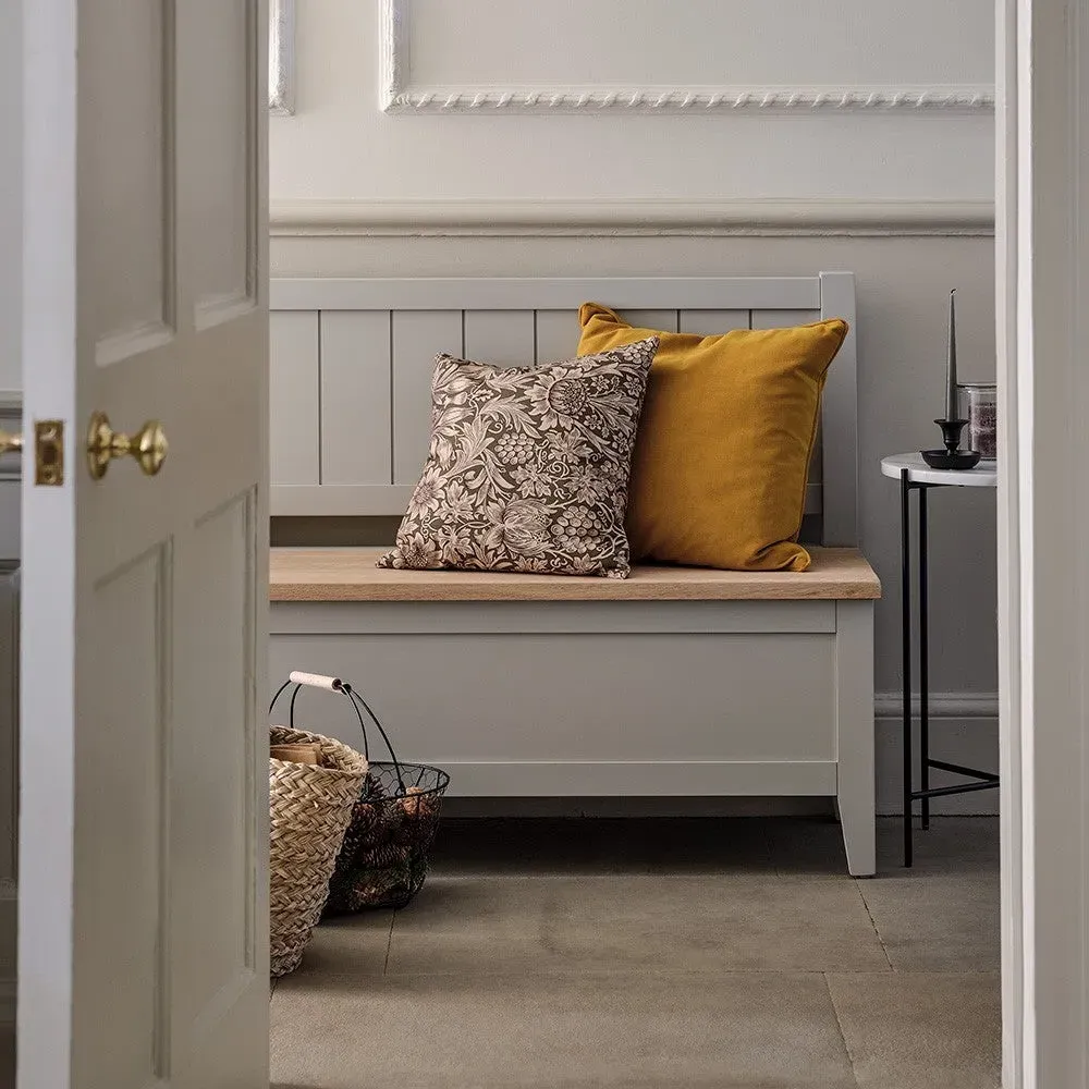 Chester Monks Bench with Storage - Dove Grey, Oak image