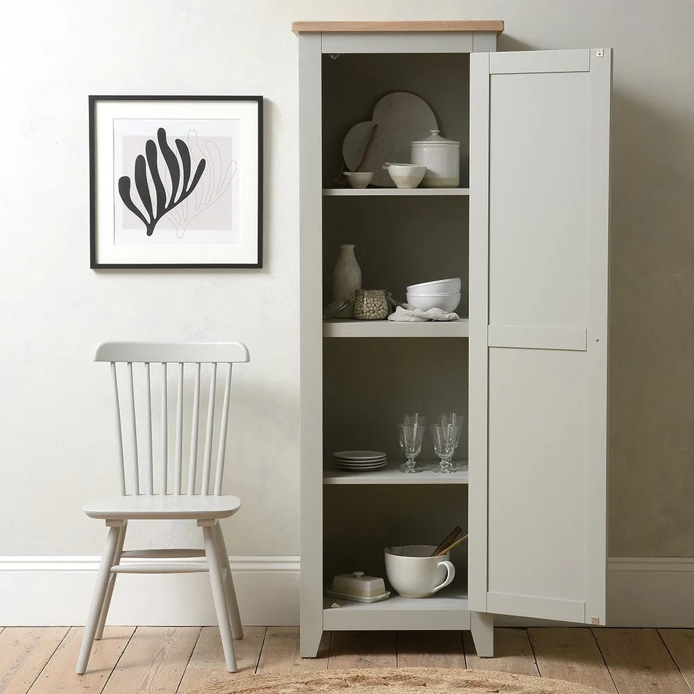 Chester Shaker Cupboard - Dove Grey, Oak