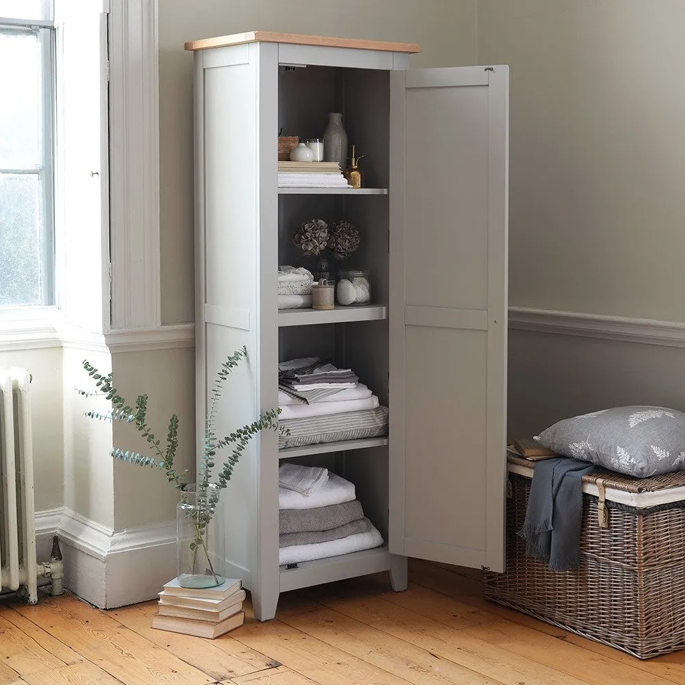 Chester Shaker Cupboard - Dove Grey, Oak