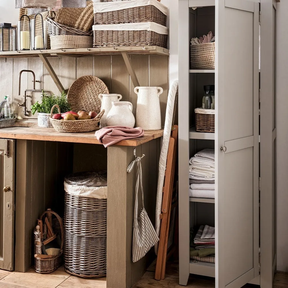 Chester Shaker Cupboard - Dove Grey, Oak