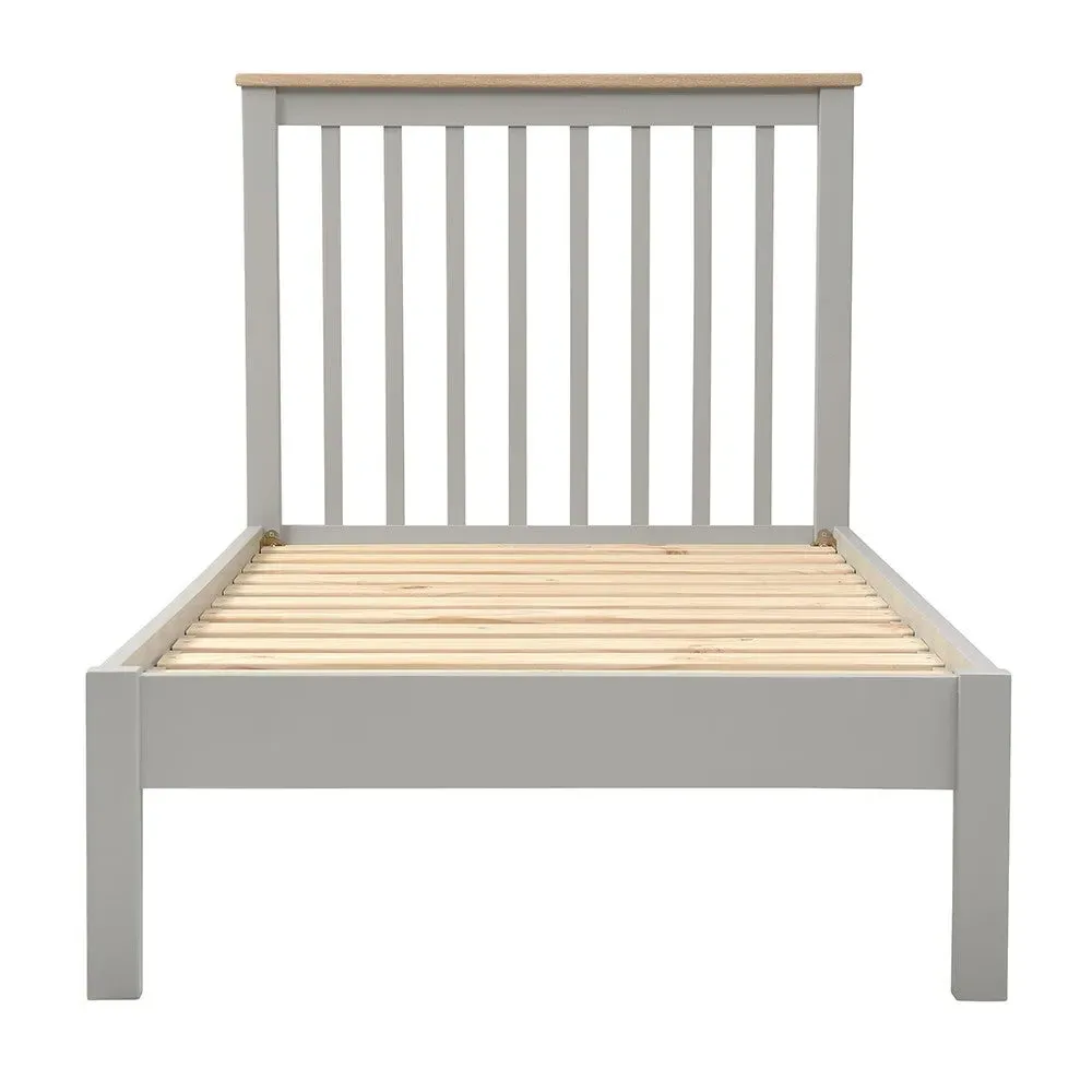 Chester Single Bed Frame - Dove Grey, Oak