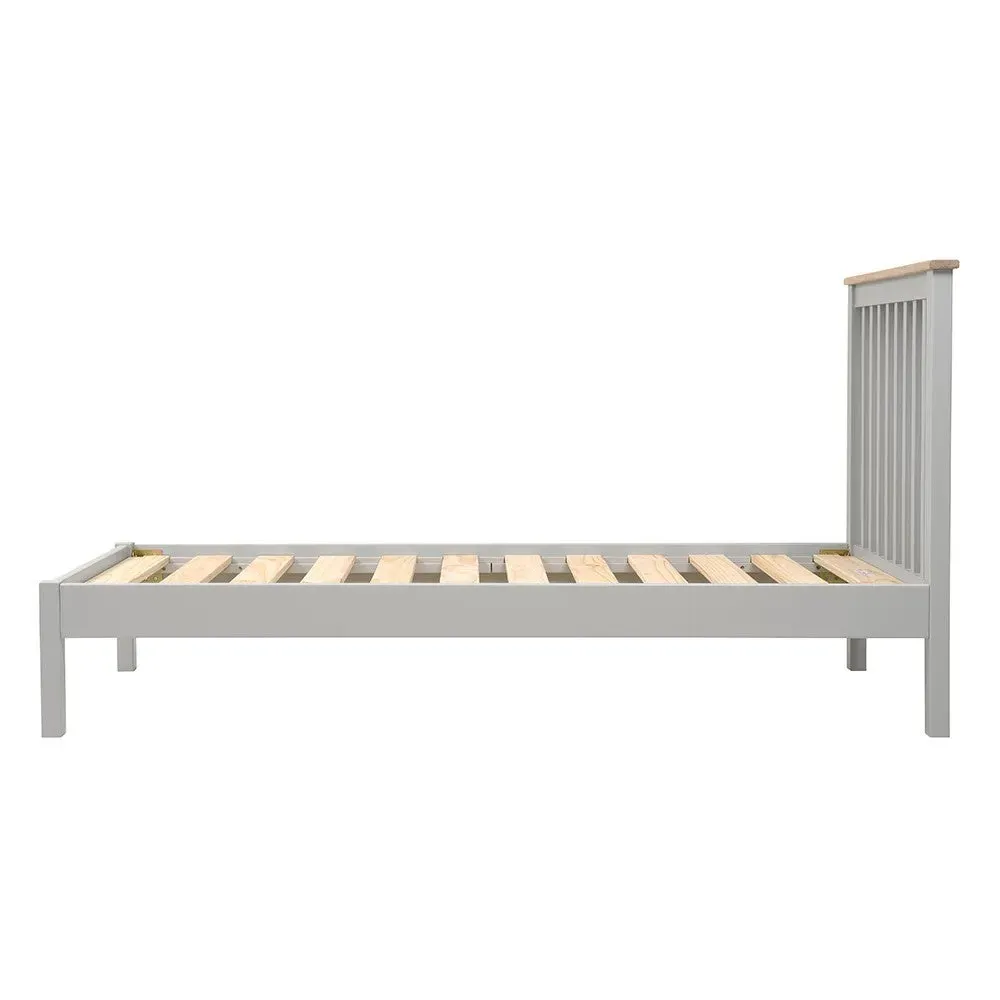 Chester Single Bed Frame - Dove Grey, Oak