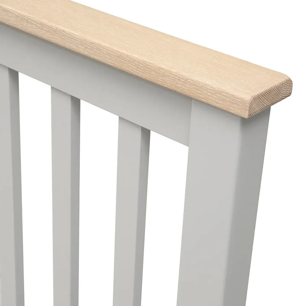 Chester Single Bed Frame - Dove Grey, Oak