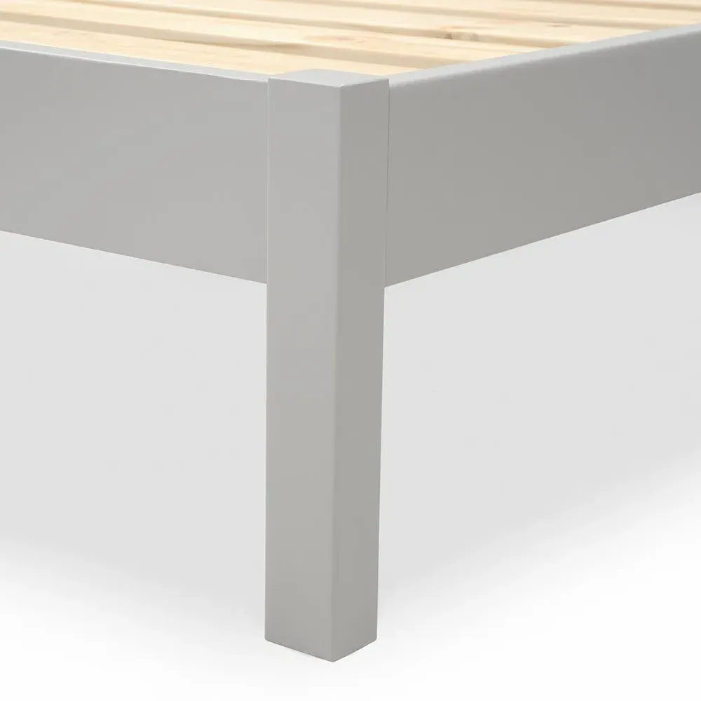 Chester Single Bed Frame - Dove Grey, Oak
