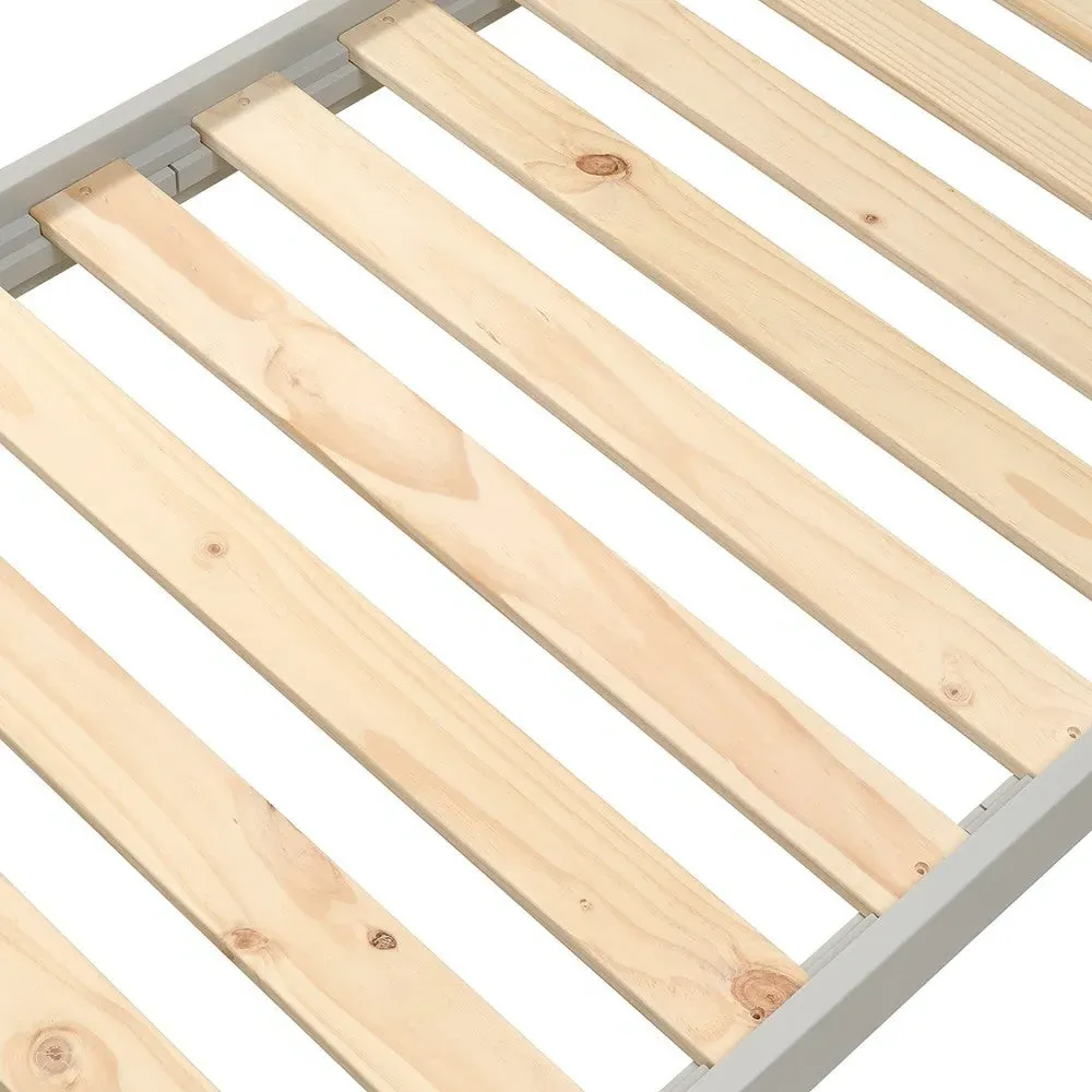 Chester Single Bed Frame - Dove Grey, Oak