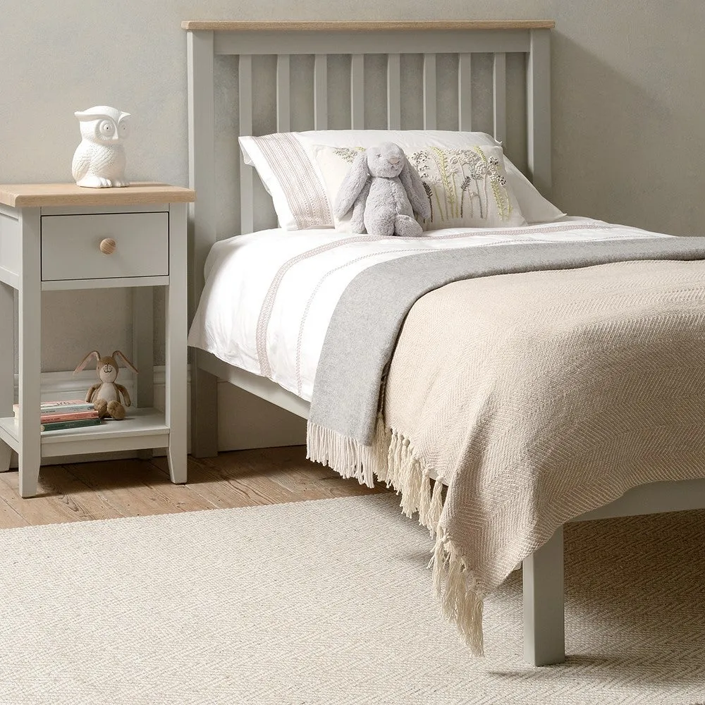 Chester Single Bed Frame - Dove Grey, Oak