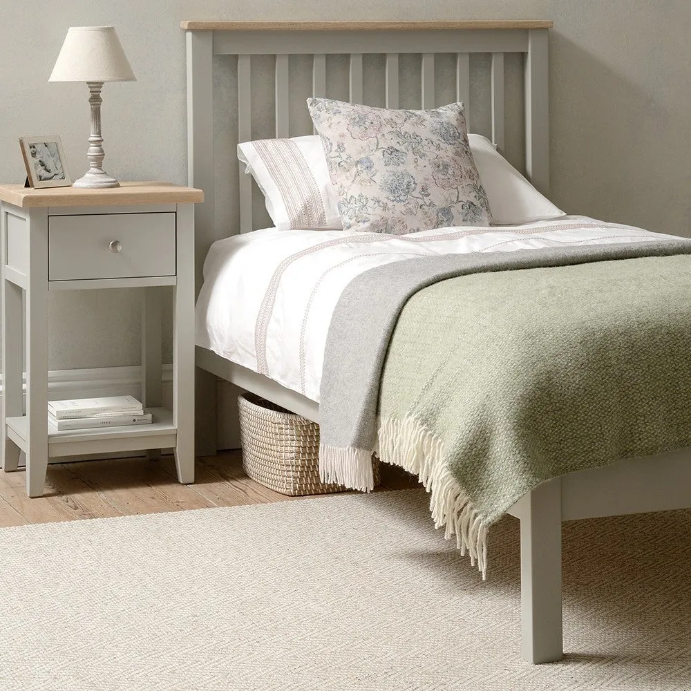Chester Single Bed Frame - Dove Grey, Oak image