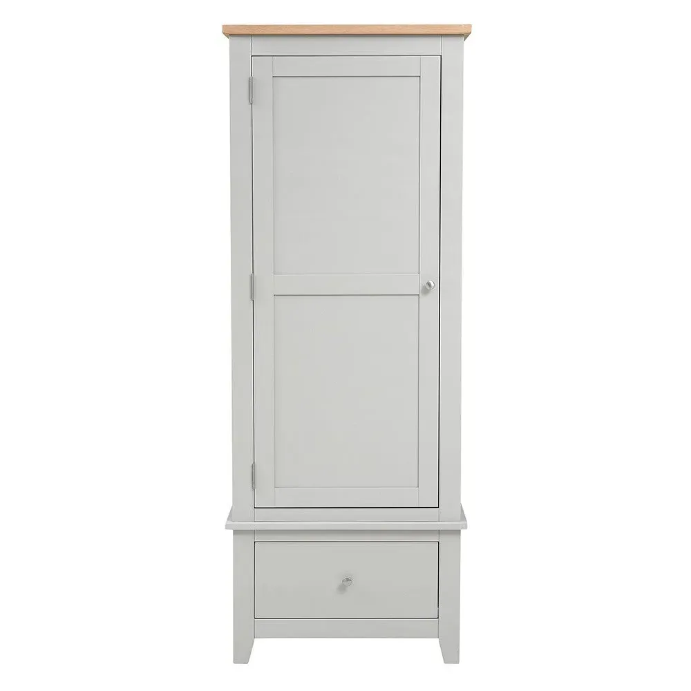 Chester Single Wardrobe - Dove Grey, Oak