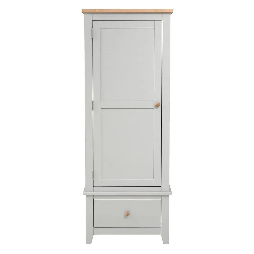 Chester Single Wardrobe - Dove Grey, Oak
