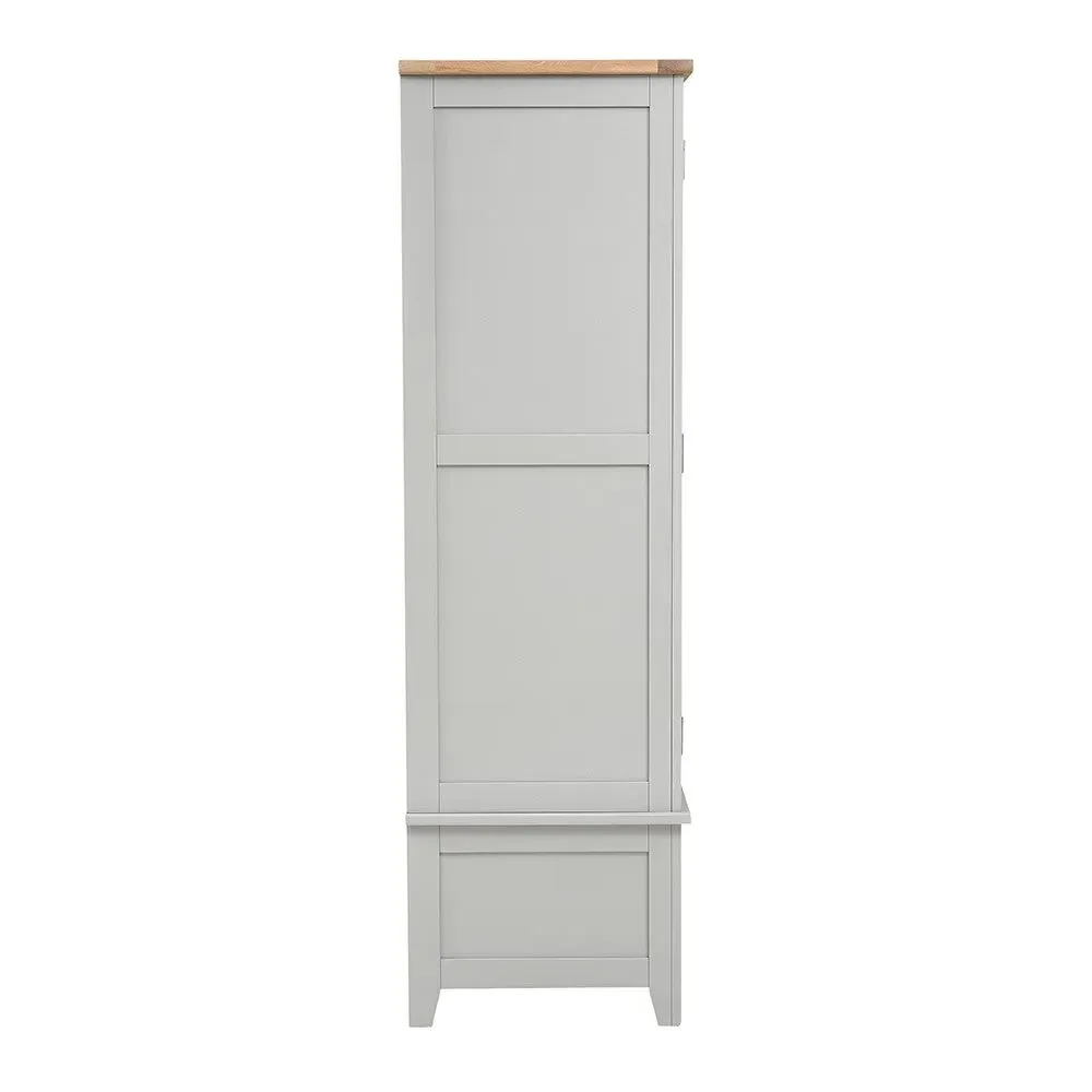 Chester Single Wardrobe - Dove Grey, Oak