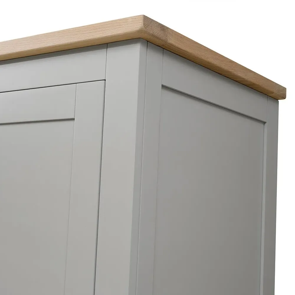 Chester Single Wardrobe - Dove Grey, Oak
