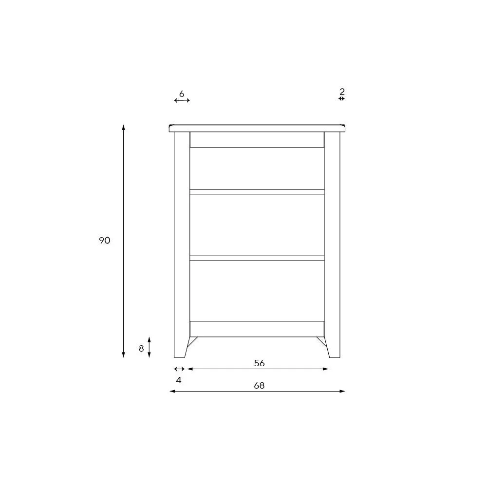 Chester Small Bookcase - Grey, Oak