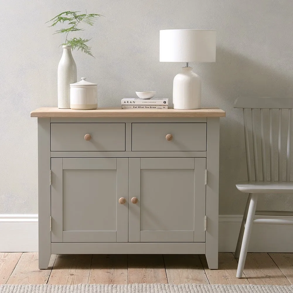 Chester Small Sideboard - Dove Grey, Oak