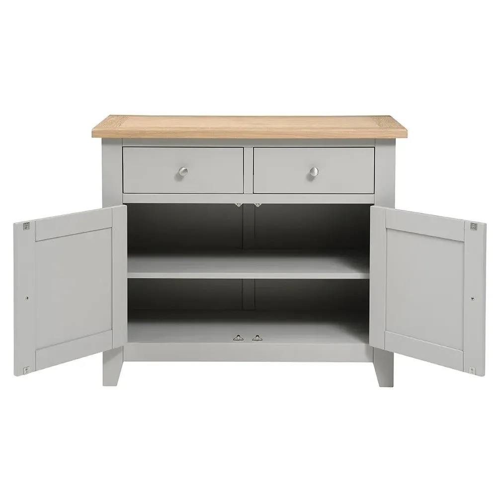 Chester Small Sideboard - Dove Grey, Oak