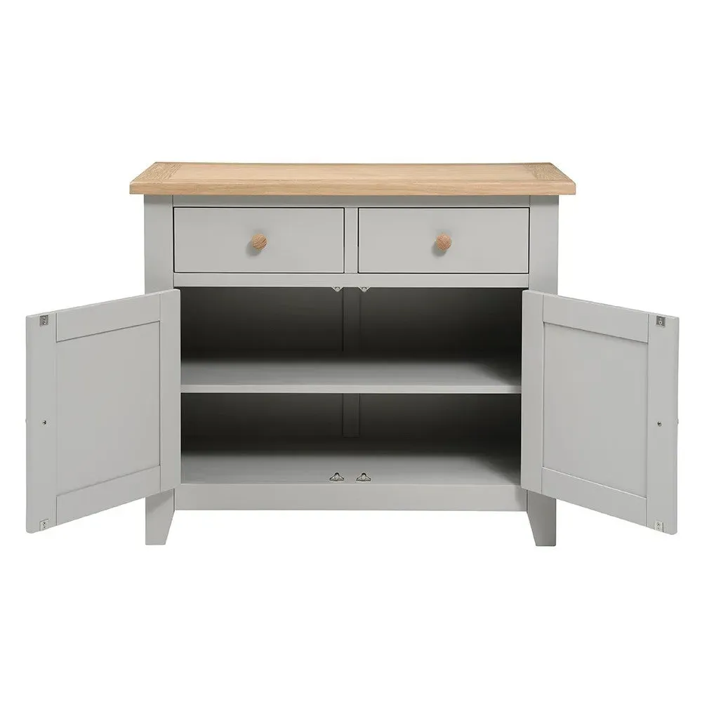 Chester Small Sideboard - Dove Grey, Oak