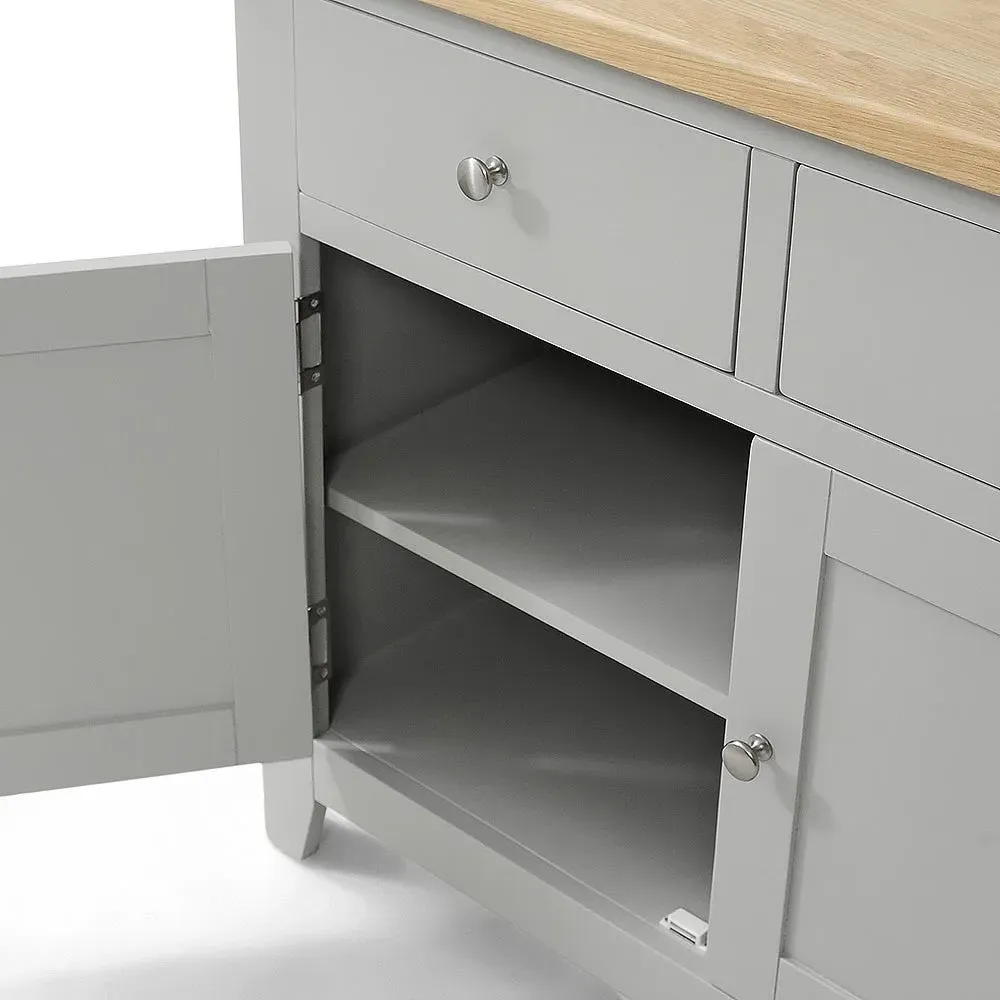 Chester Small Sideboard - Dove Grey, Oak